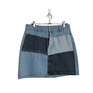 Wild Fable Denim Patchwork Mini Skirt 4
